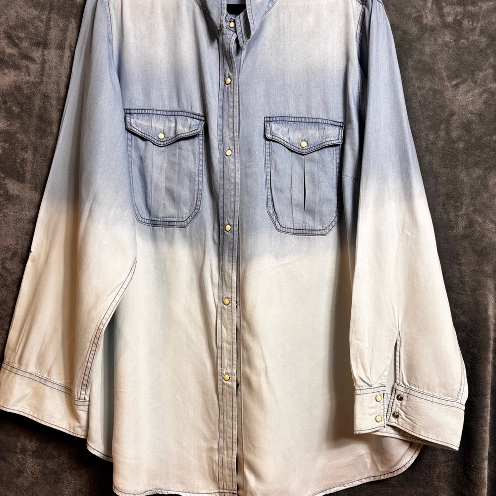 Cato Blue and White Ombre Men's Shirt
